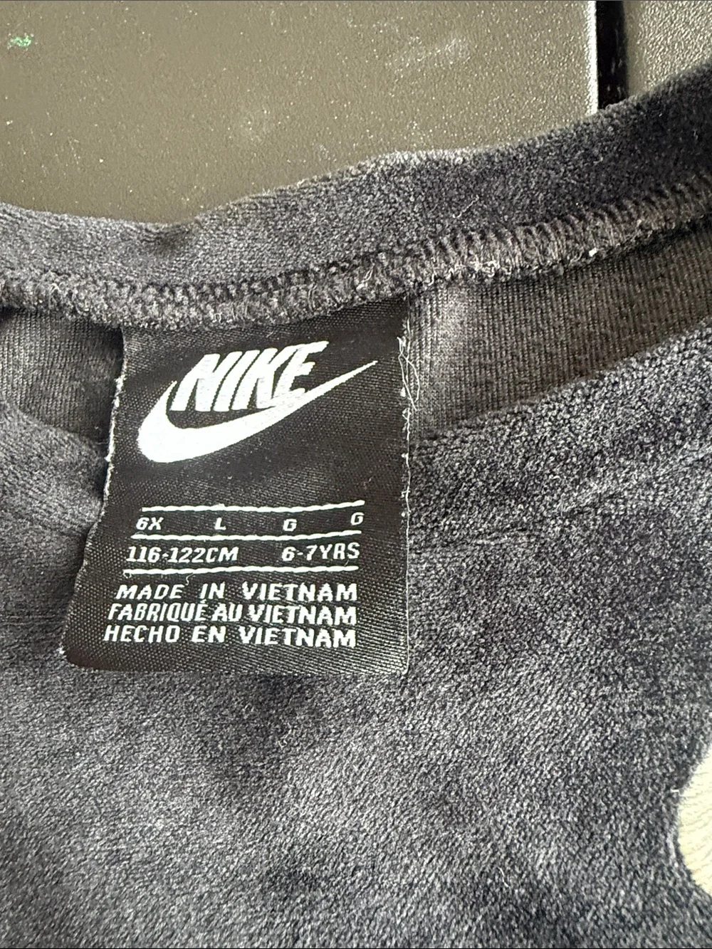 Nike Black Velour Long Sleeve Girls Dress